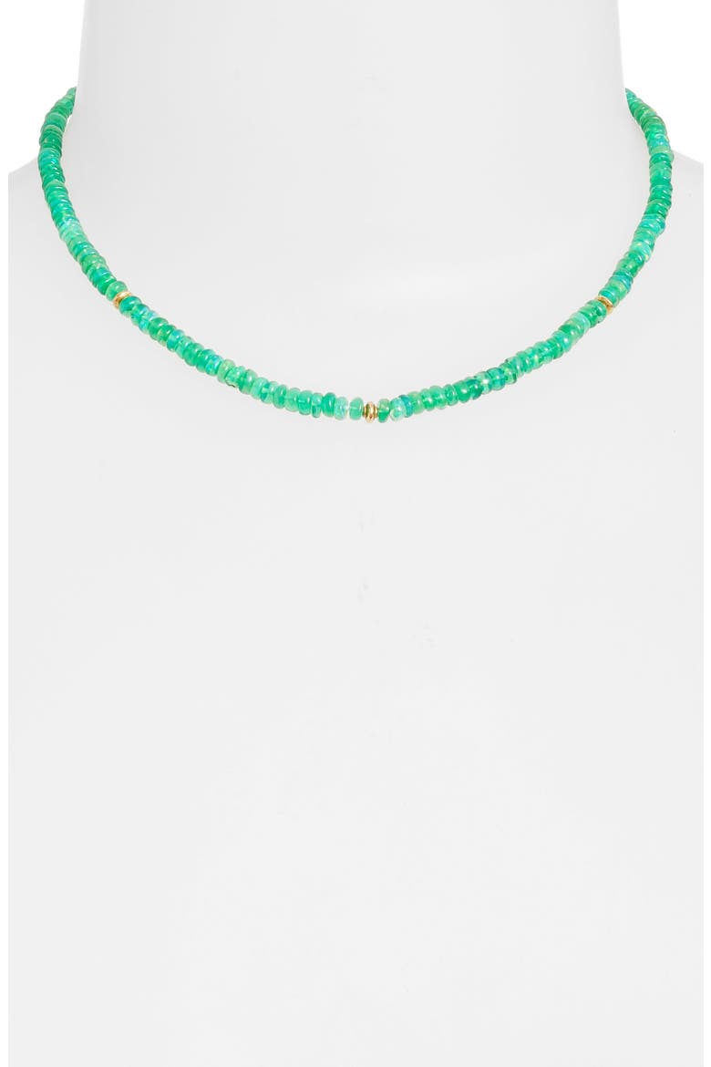 Boheme Opal Beaded Necklace, Alternate, color, GREEN OPAL