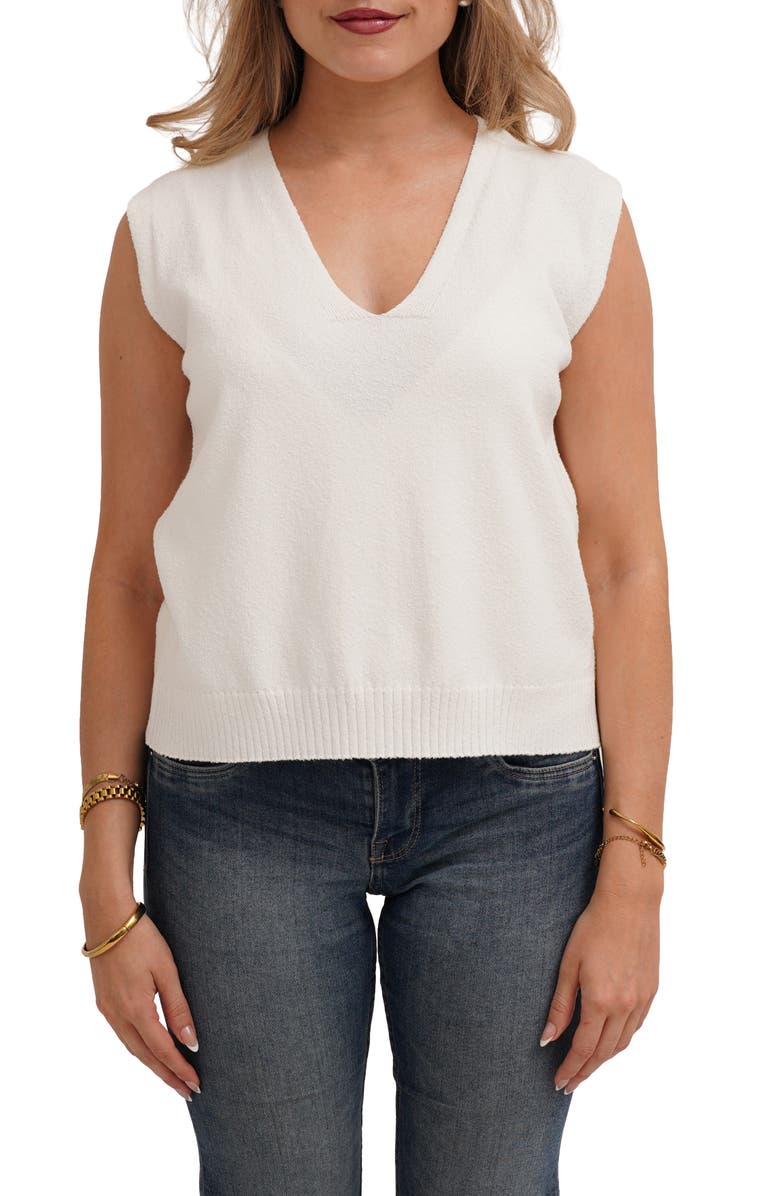 CYRUS Sleeveless V-Neck Shell, Main, color, Bone