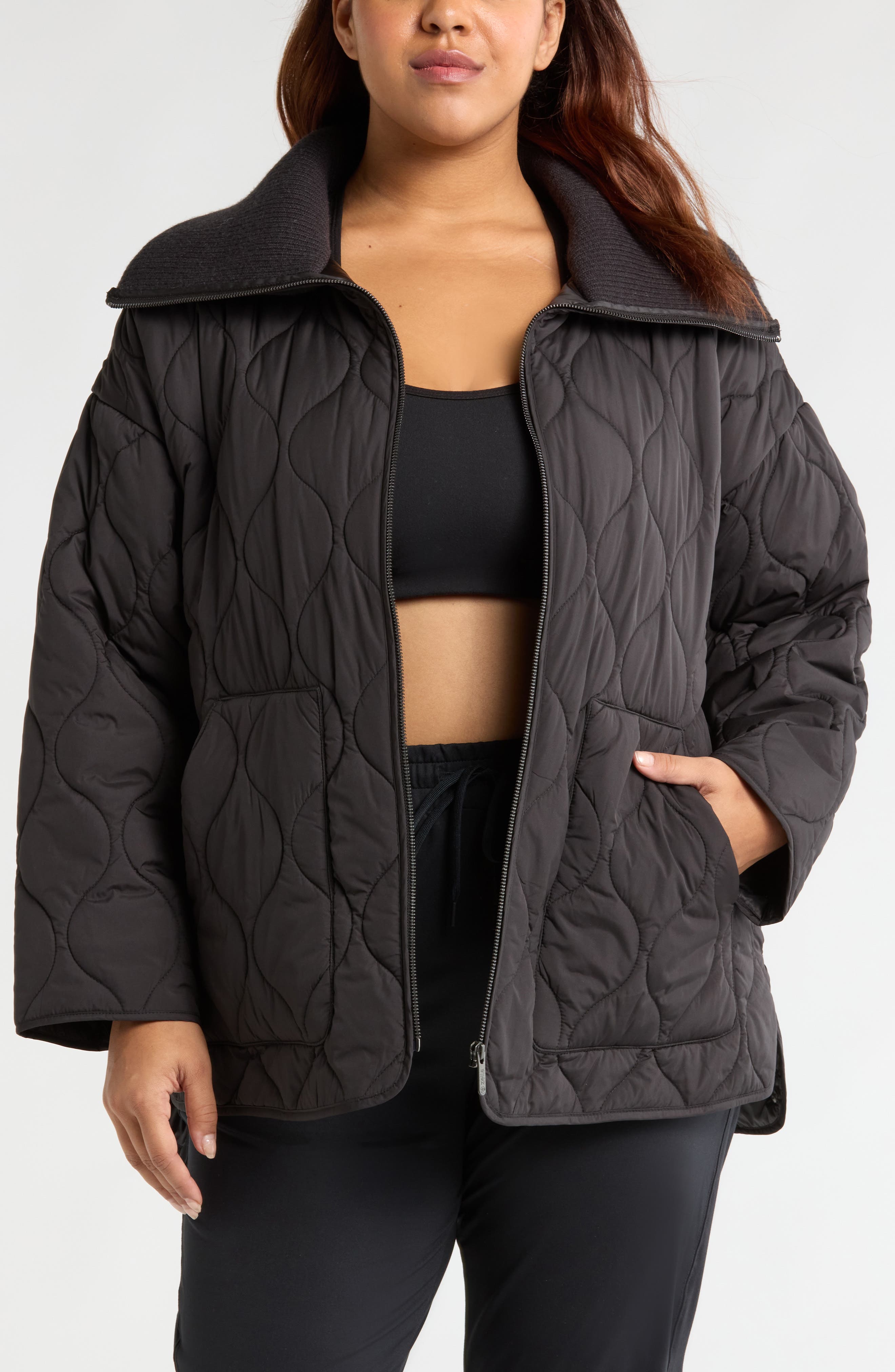 plus size quilted coat