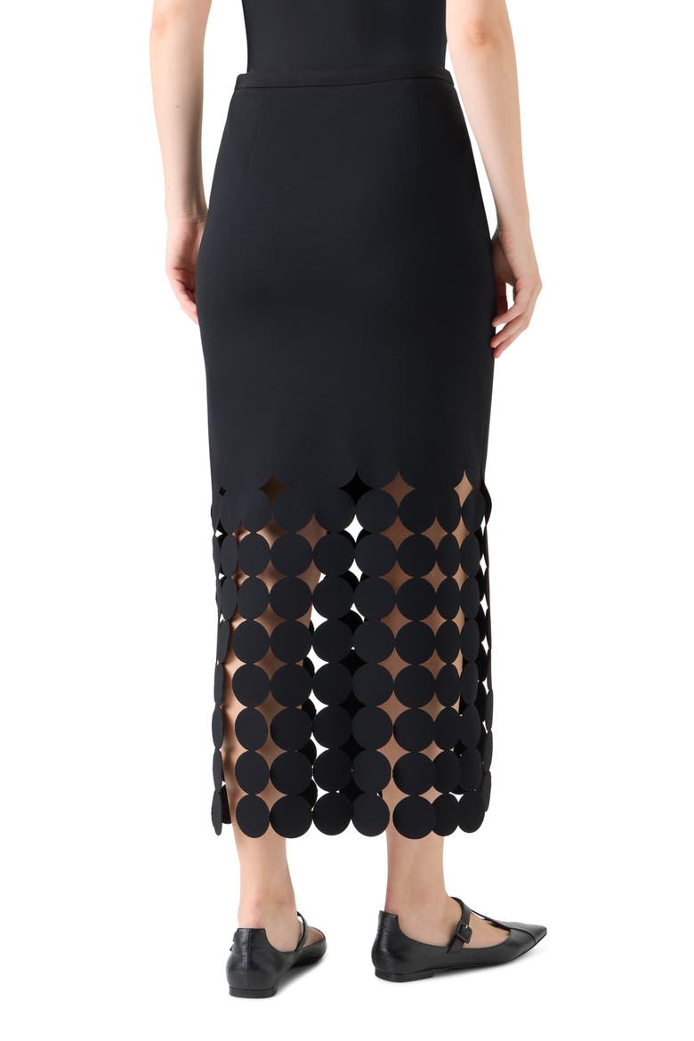 Dot Cutout Skirt, Alternate, color, BLACK