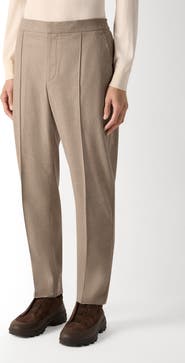 ZEGNA Wool Blend Pleated Trousers