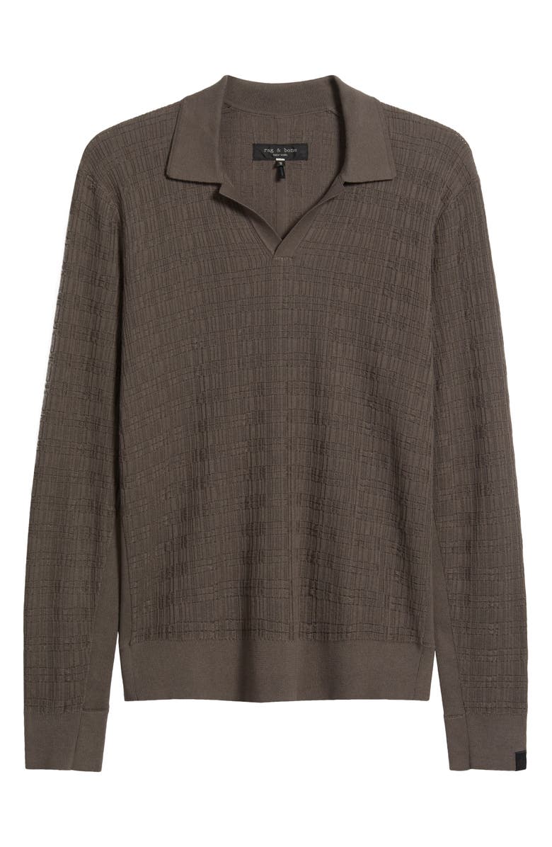 rag & bone Harvey Johnny Collar Relaxed Polo, Alternate, color, Brown