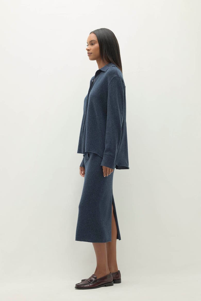 Catania Denim Cashmere Shirt, Alternate, color, Indigo