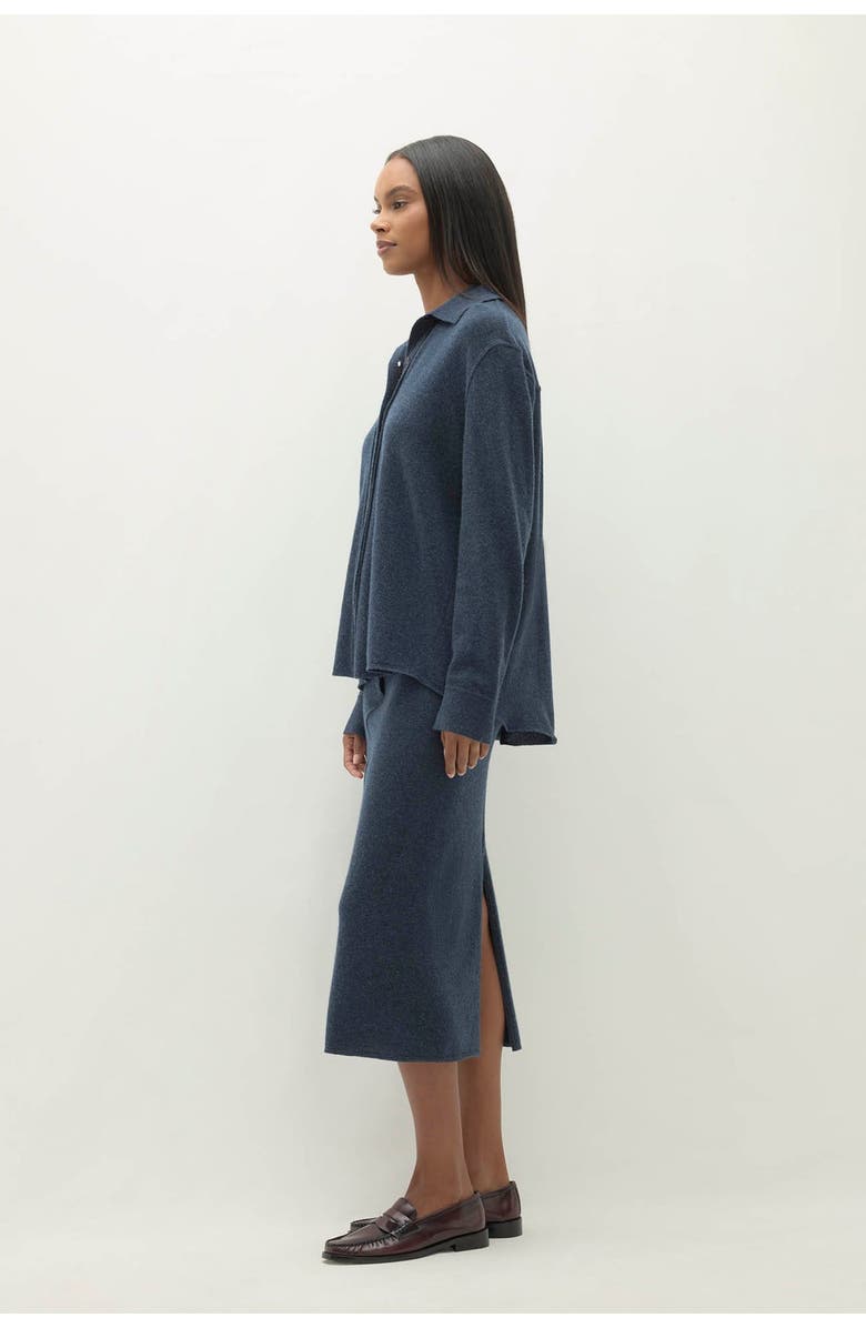 NAKED CASHMERE Catania Denim Cashmere Shirt, Alternate, color, Indigo