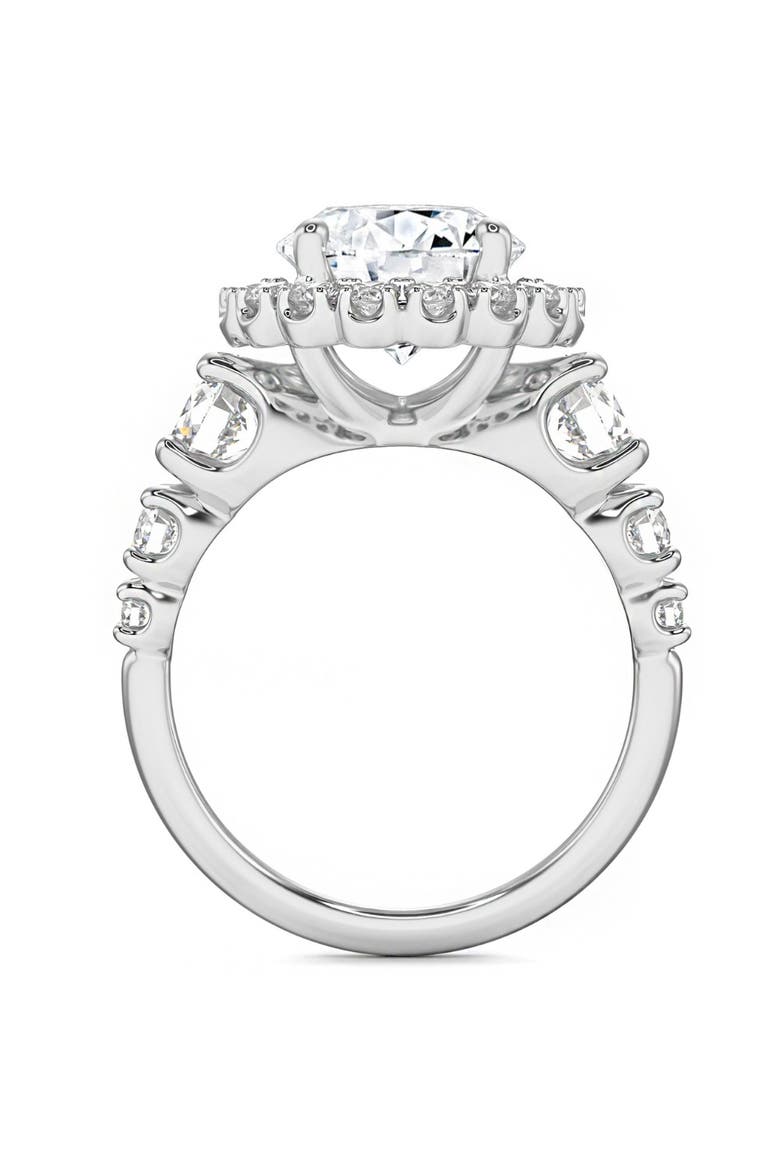 5Ct Halo Round Brilliant Cut Diamond Engagement Ring Lab Grown in 14k Gold, Alternate, color, 14k White Gold