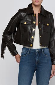 L'AGENCE Luci Fringe Leather Jacket