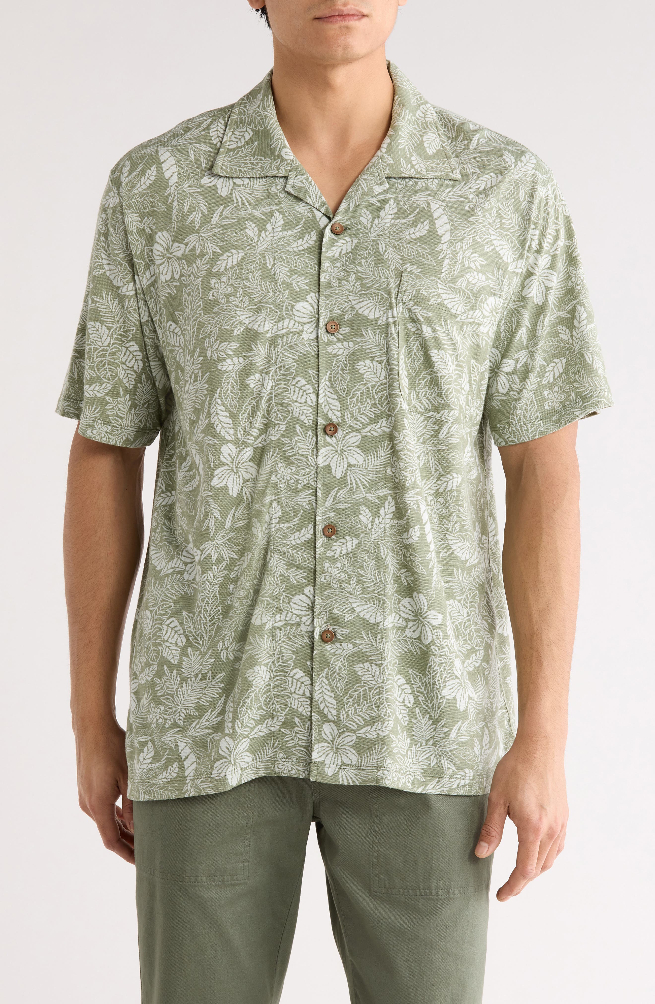 Tommy Bahama Vista Mar Leaf it to Me Short Sleeve Camp Shirt