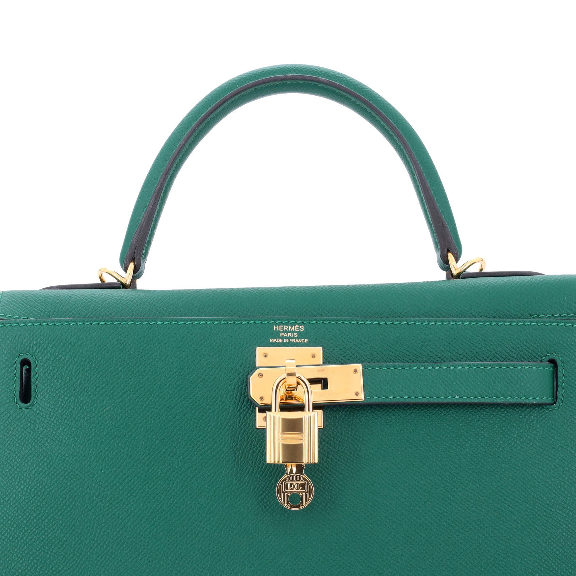 Pre-Owned Hermes Kelly Handbag Green Epsom with Gold Hardware 28, Alternate, color, Vert Vertigo