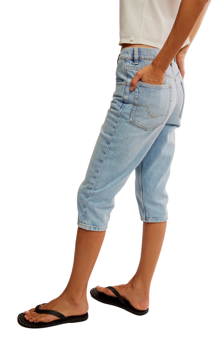 Free People Sun City High Waist Capri Jeans, Alternate, color, Pale Indigo
