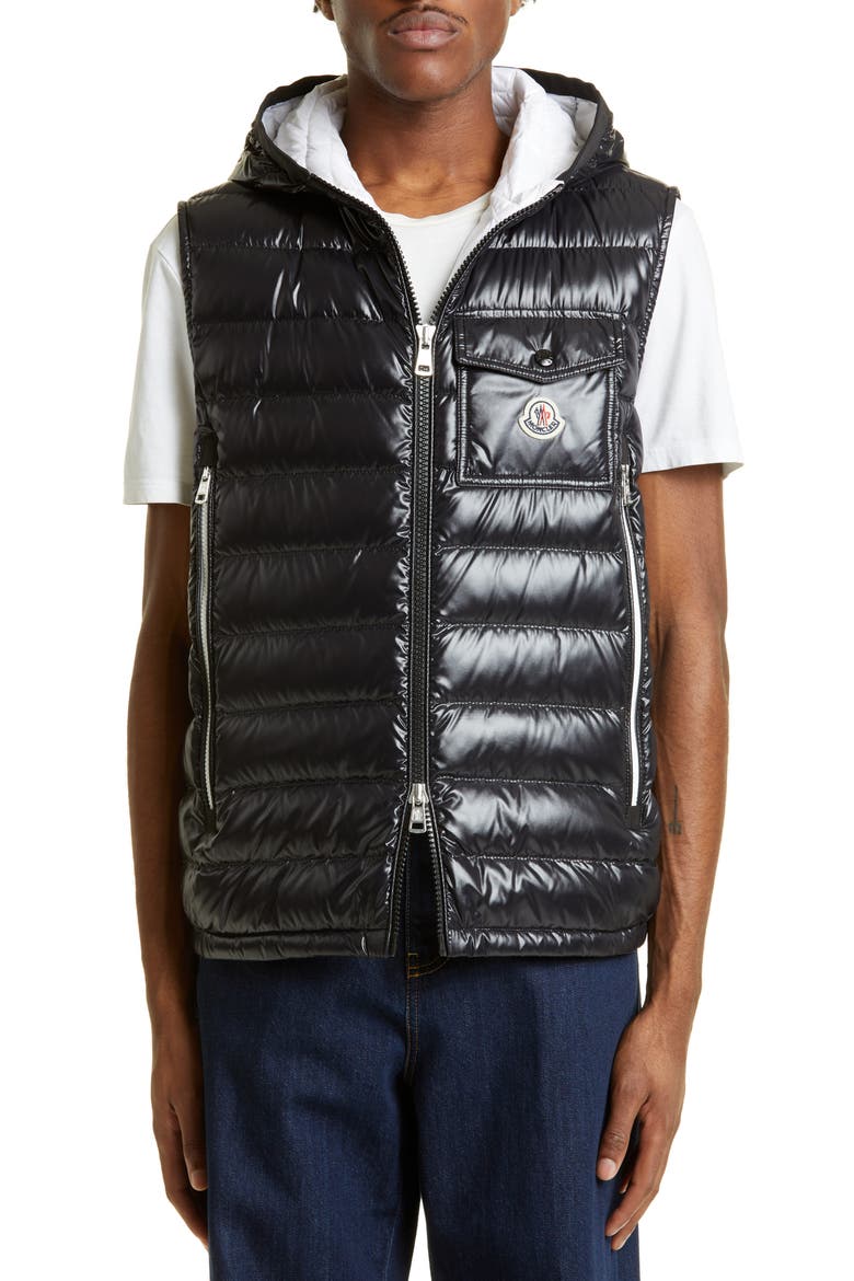 Ragot Quilted Hooded Down Vest, Main, color, BLACK