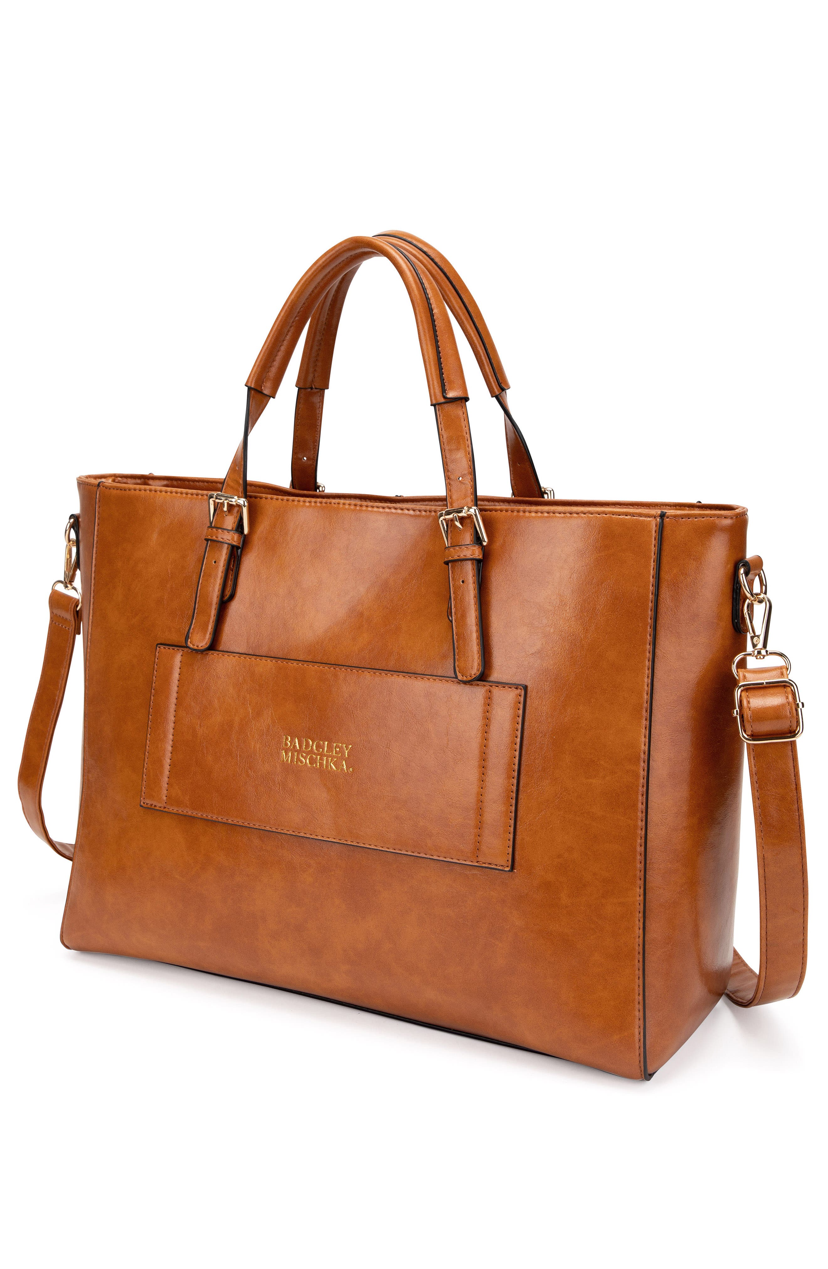Julia Vegan Leather Weekender Duffel Bag, Alternate, color, Brown