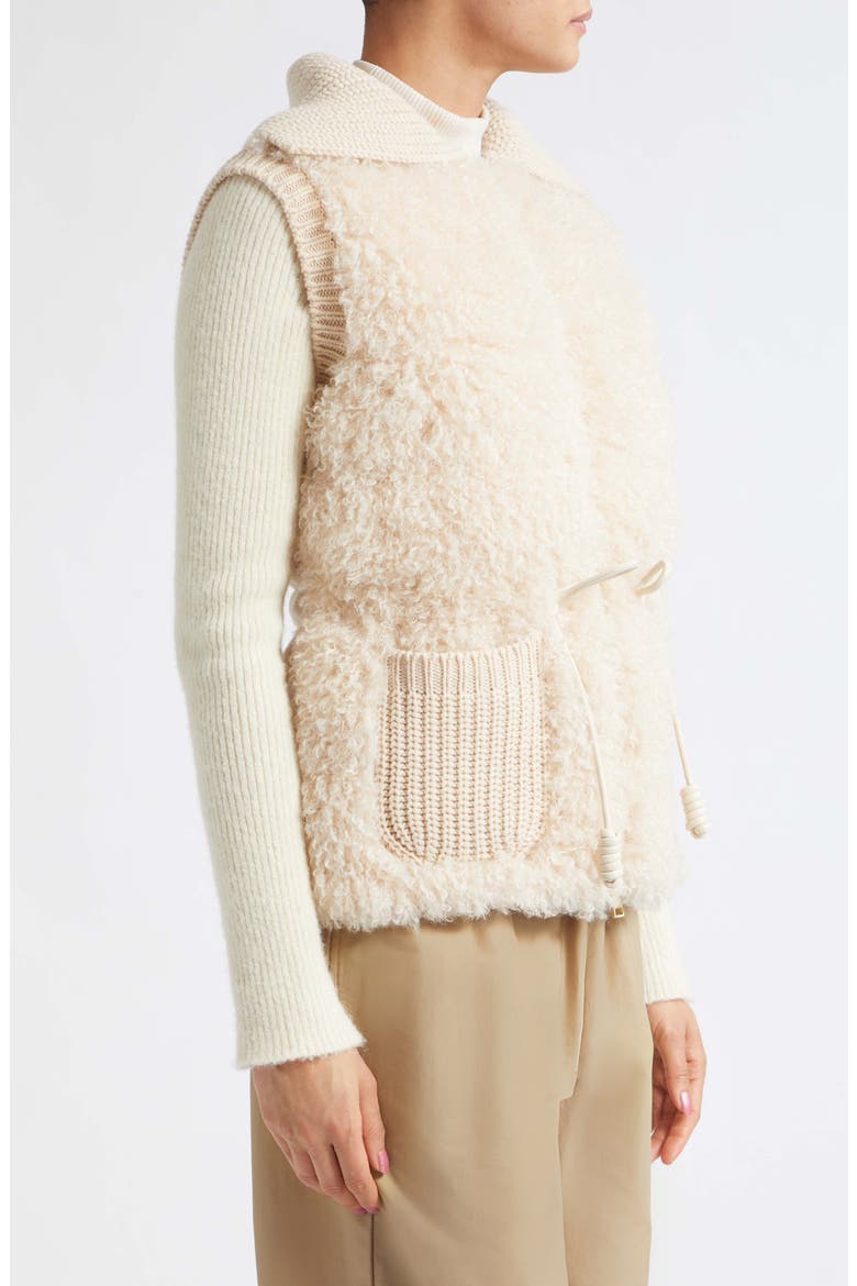 Quilted Faux Fur & Virgin Wool & Cashmere Down Vest, Alternate, color, BEIGE