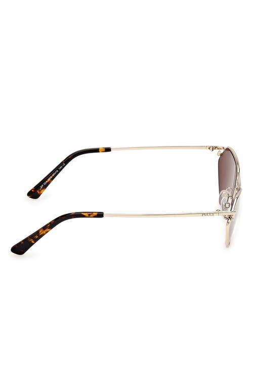 Pucci Geometric Metal & Acetate Rectangle Sunglasses In Brown