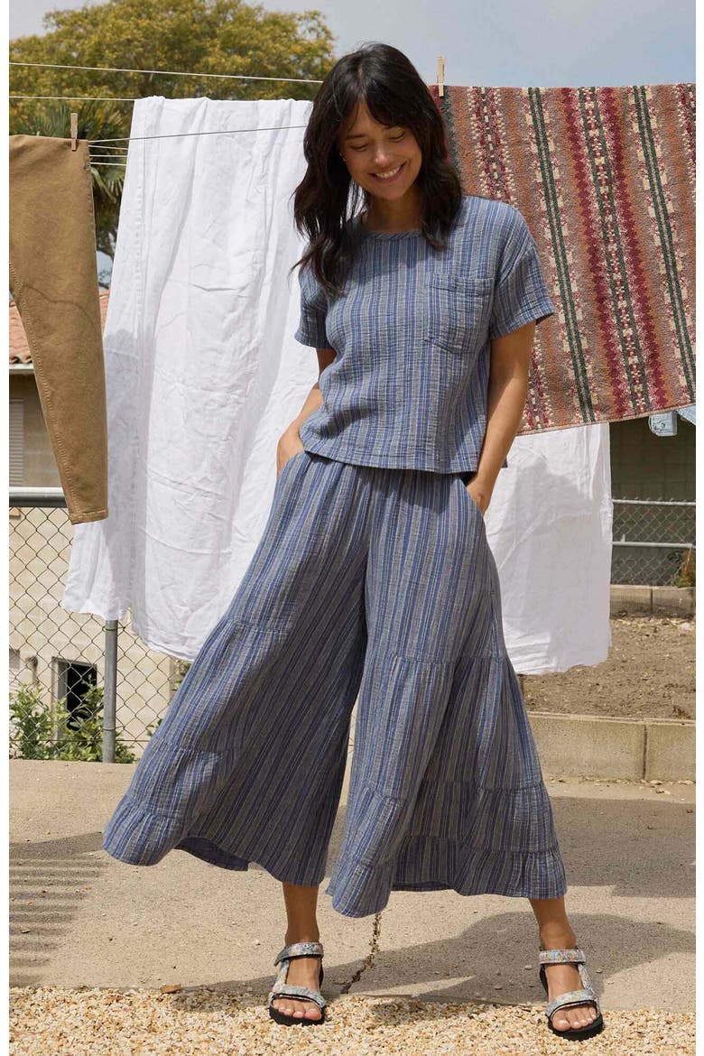 Tate Double Weave Short Sleeve Shirt, Alternate, color, Kyanite Stripe