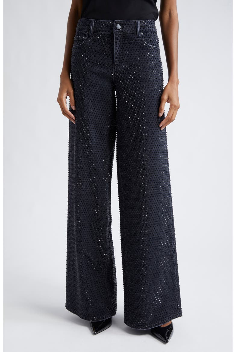 Trish Embellished Baggy Jeans, Main, color, MAYA CHARCOAL BLACK/ BLACK