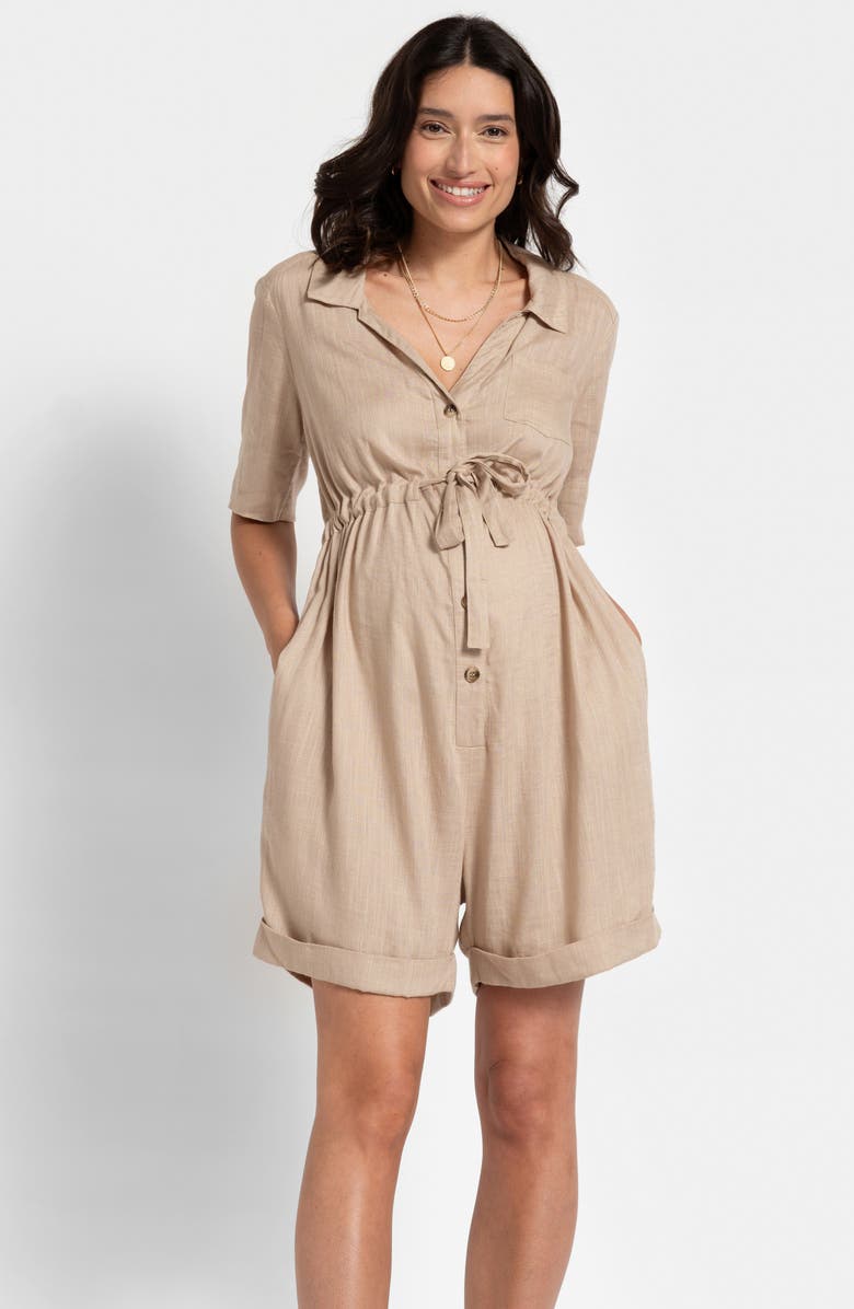 Seraphine Utility Maternity/Nursing Romper, Alternate, color, 