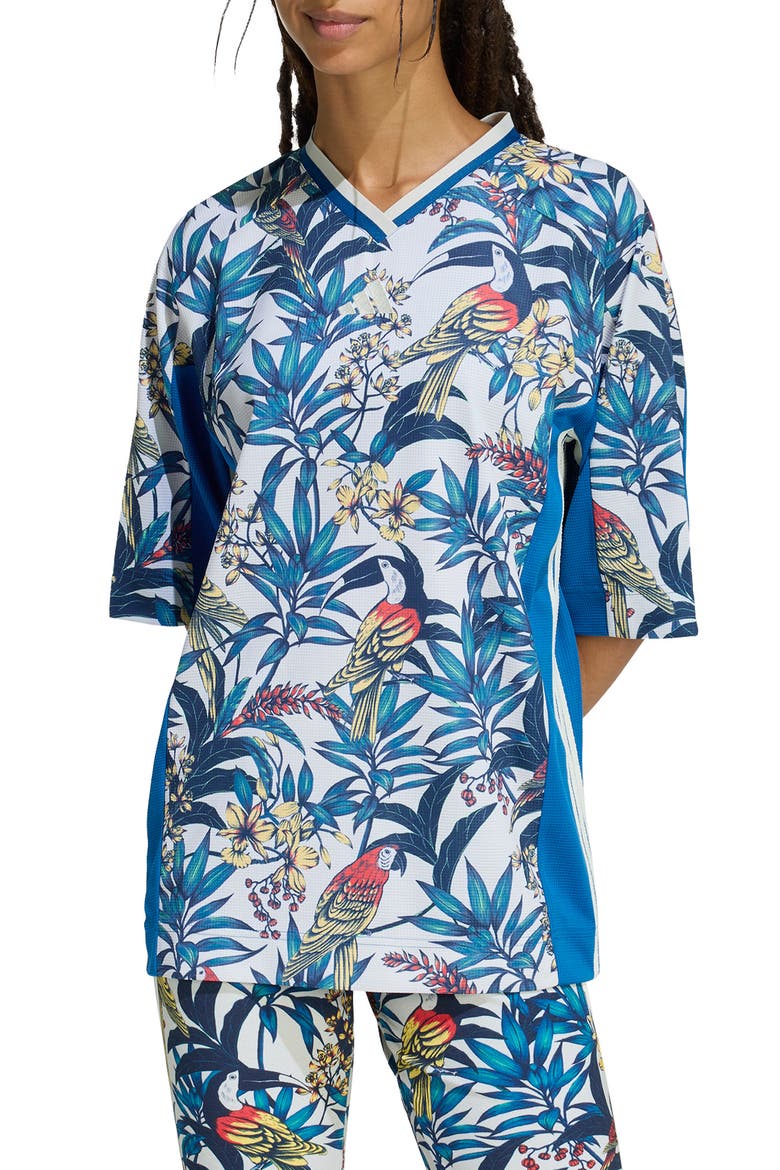 x Farm Rio Premium T-Shirt, Main, color, DARK MARINE/ TALC/ GOLD