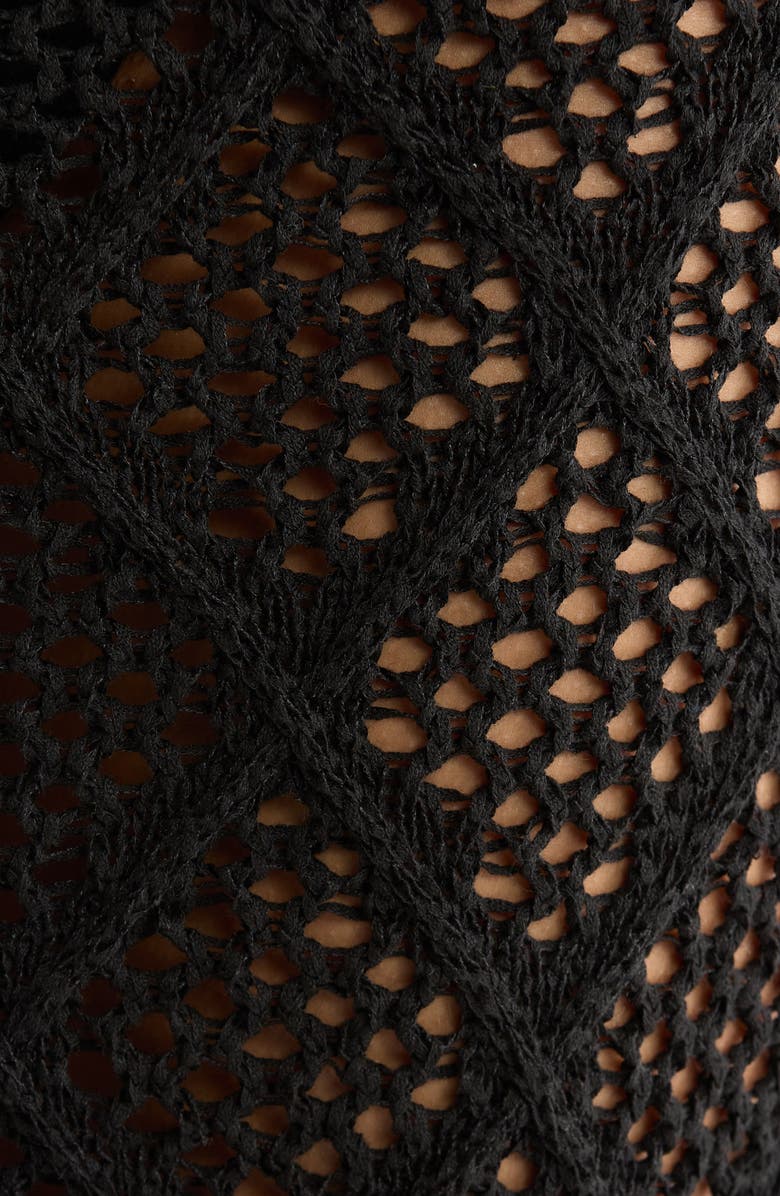 Elan Lace Side Slit Cover-Up Maxi Skirt, Alternate, color, Black