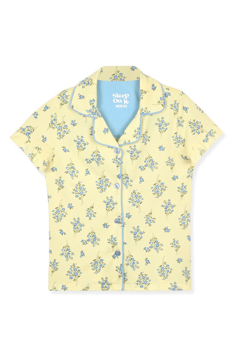 SLEEP ON IT Kids' Two-Piece Short Pajamas & Headband Set, Alternate, color, Yellow