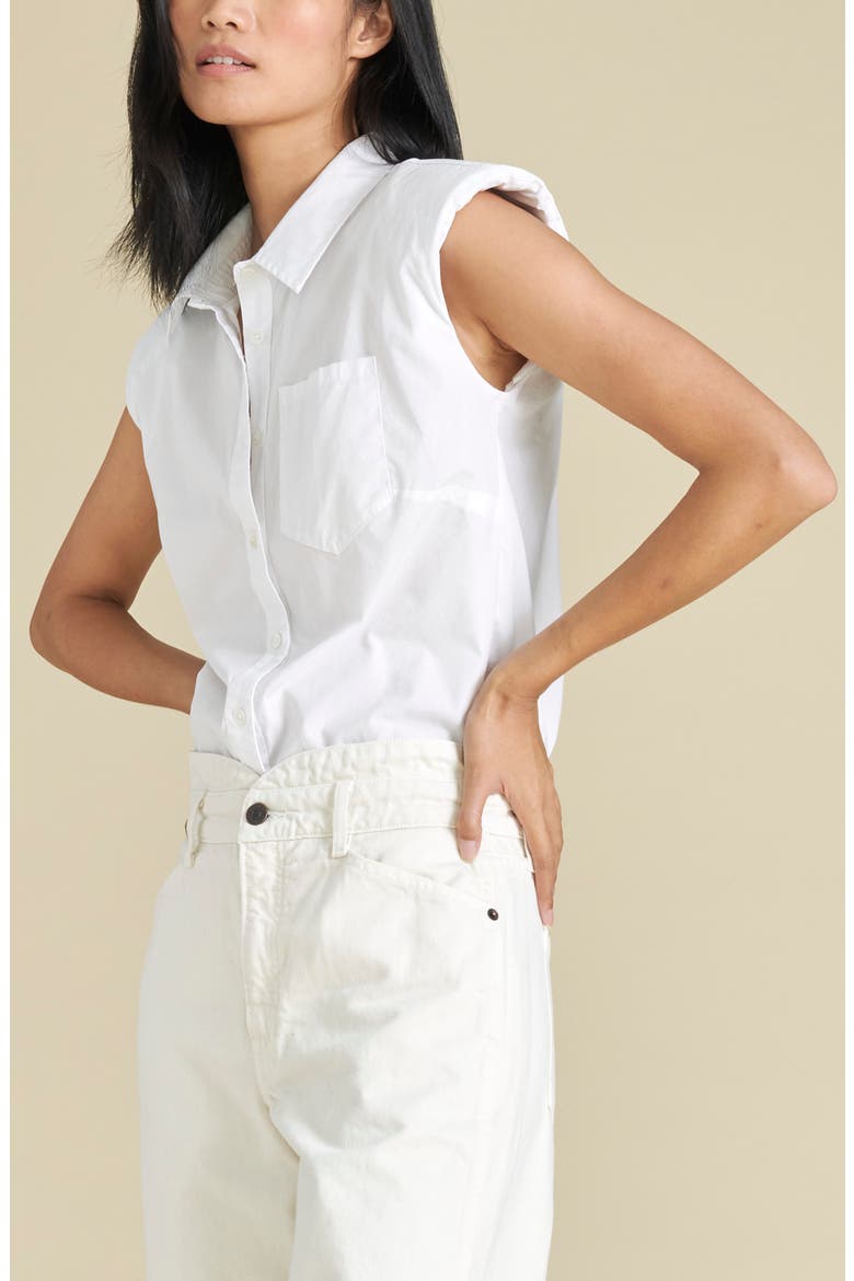 Kat Strong Shoulder Shirt, Alternate, color, WHITE