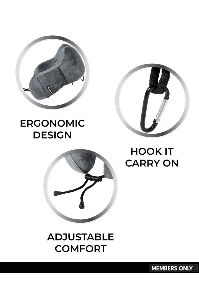 Memory Foam Travel Neck Pillow, Alternate, color, Black