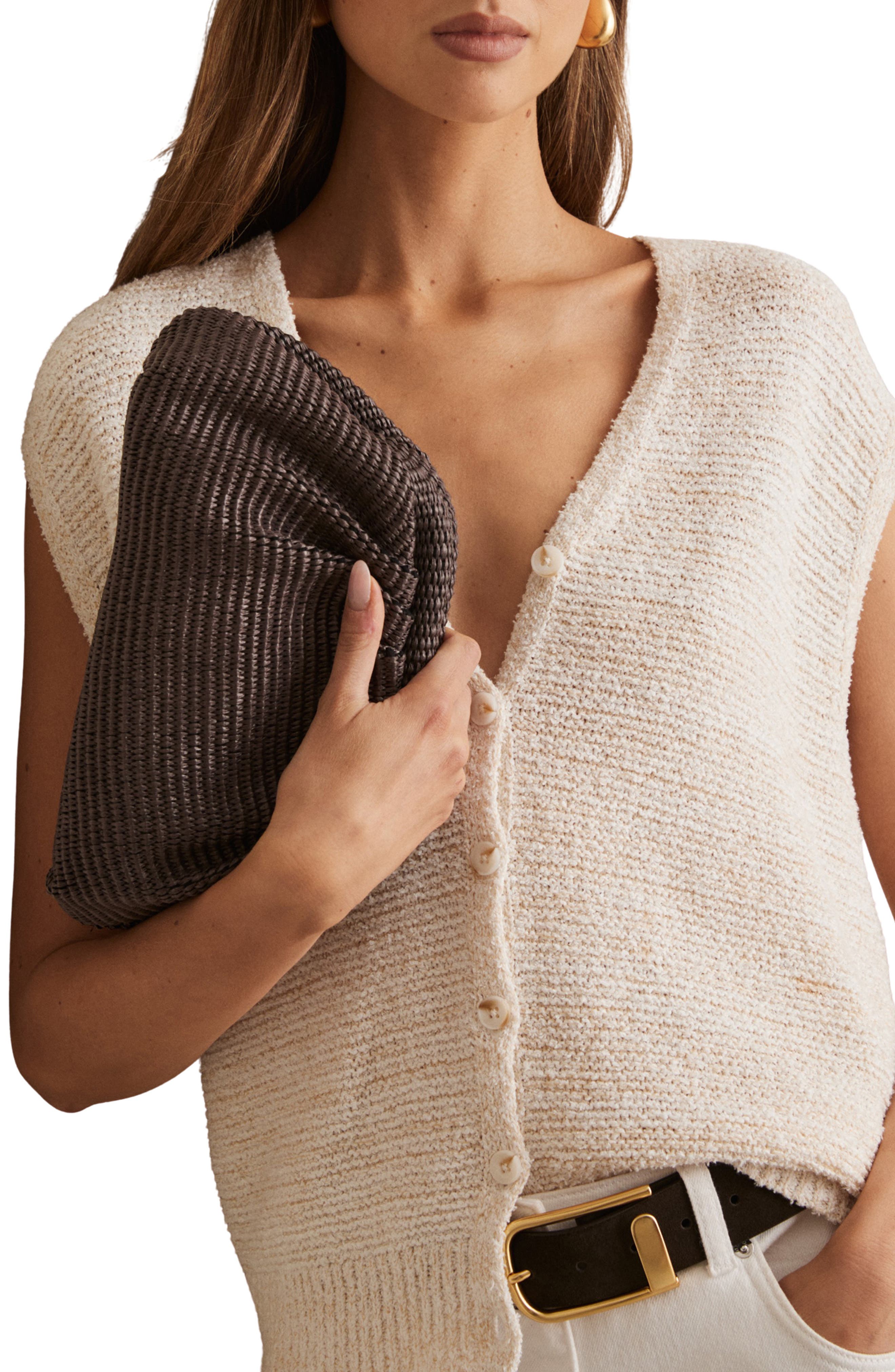 Reiss Gia Woven Clutch, Alternate, color, 