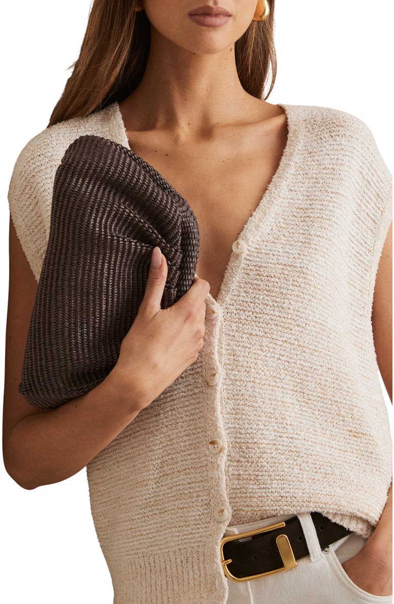 Reiss Gia Woven Clutch, Alternate, color,