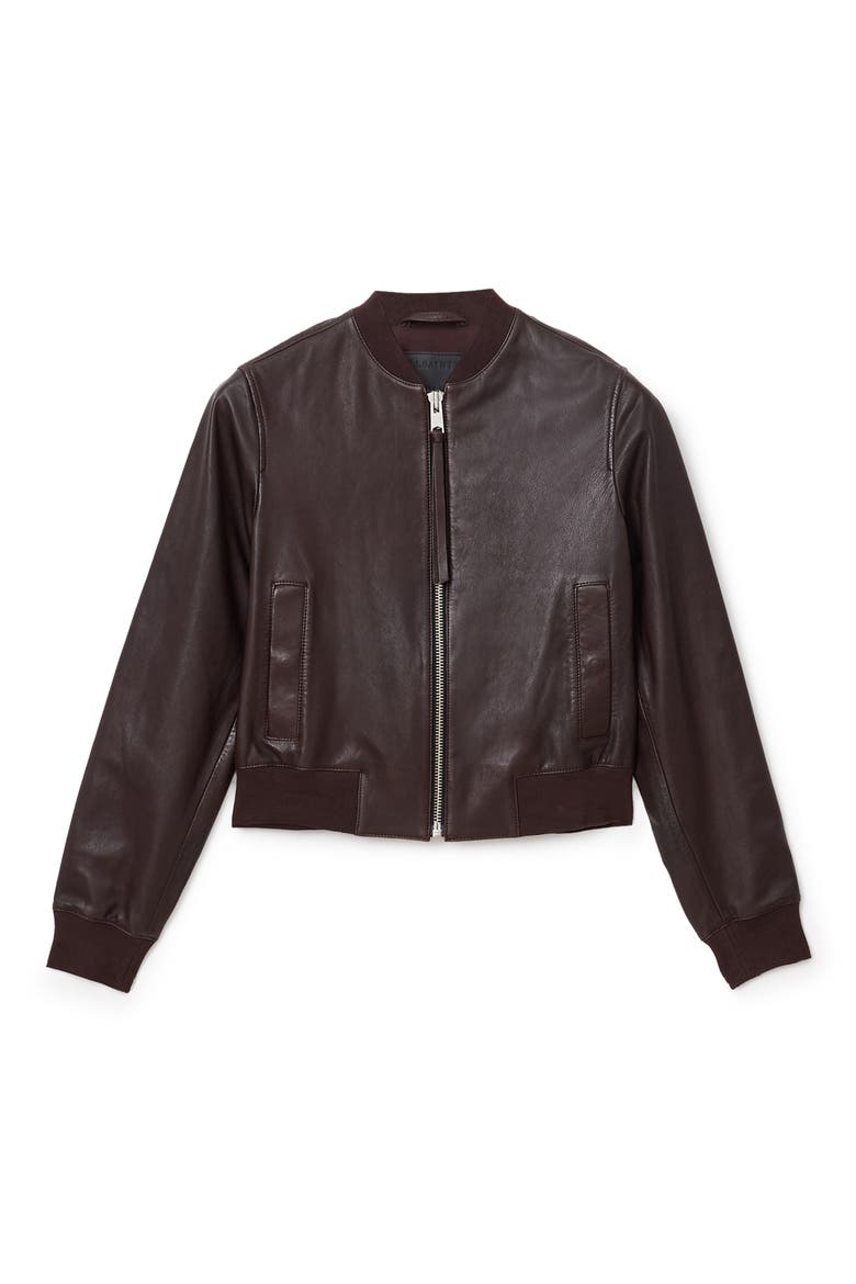 Orten Leather Bomber Jacket, Alternate, color, OXBLOOD RED