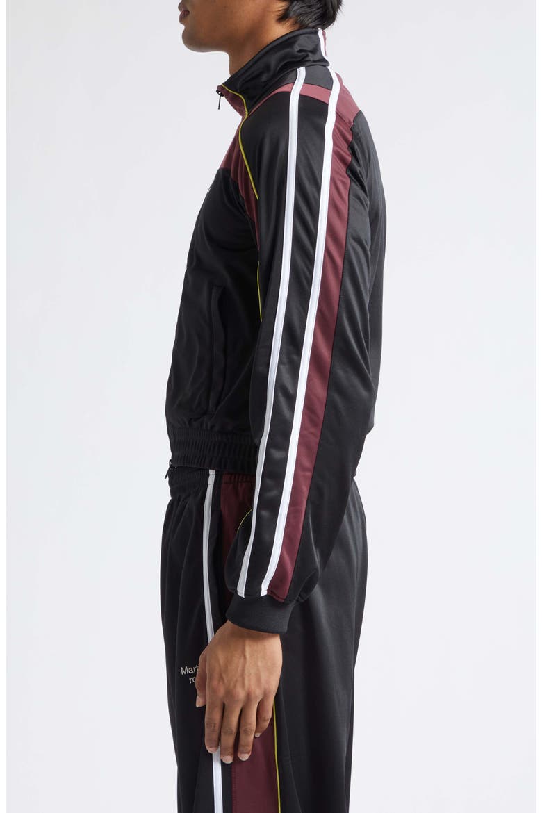 Shrunken Track Jacket, Alternate, color, BLACK BURGUNDY