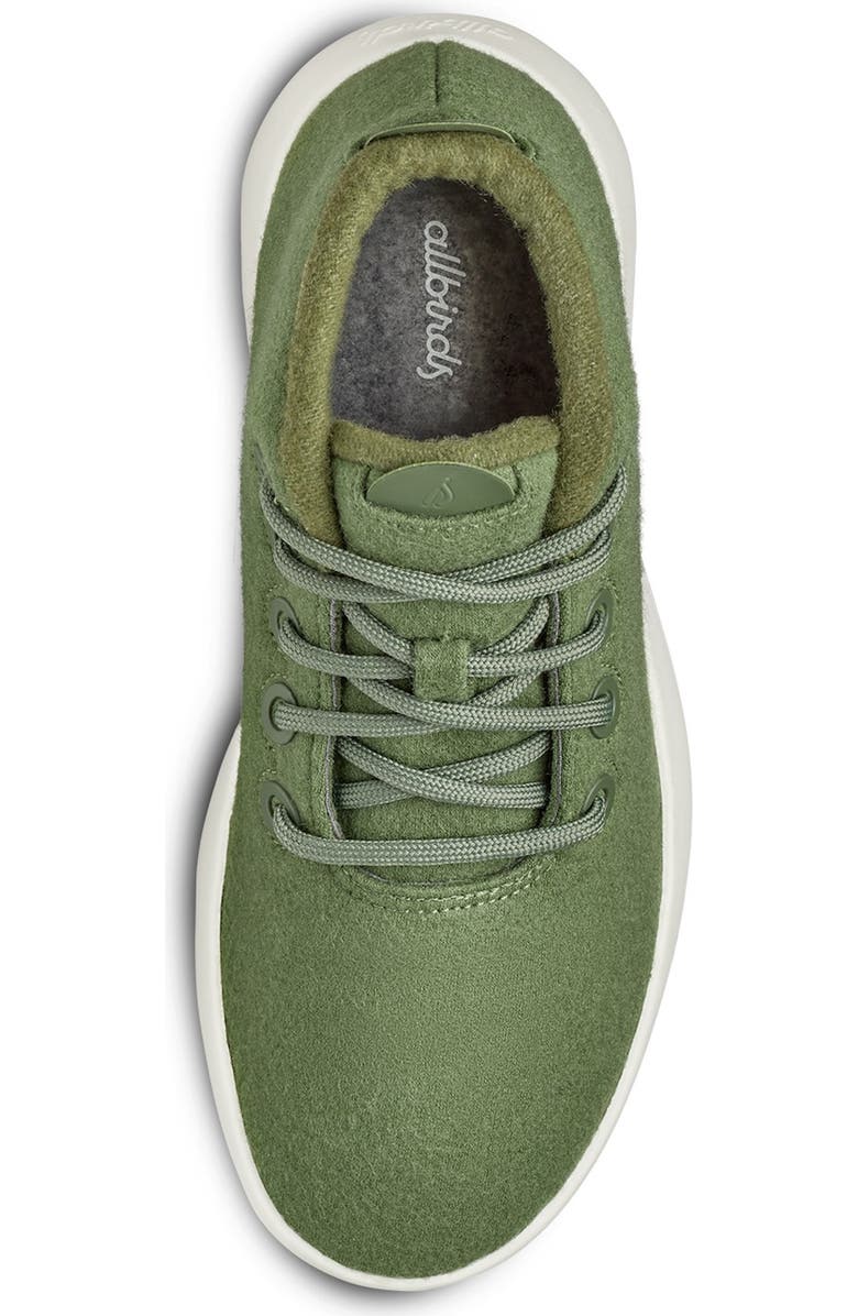 Allbirds Mizzle Wool Runner Water Repellent Sneaker, Alternate, color, Thunder Green/ Natural White