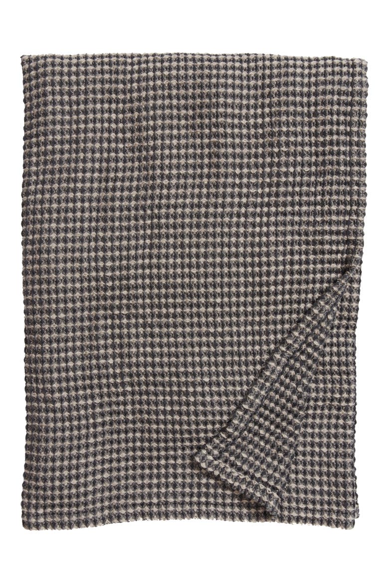 Waffle Knit Blanket, Main, color, GREY ONYX