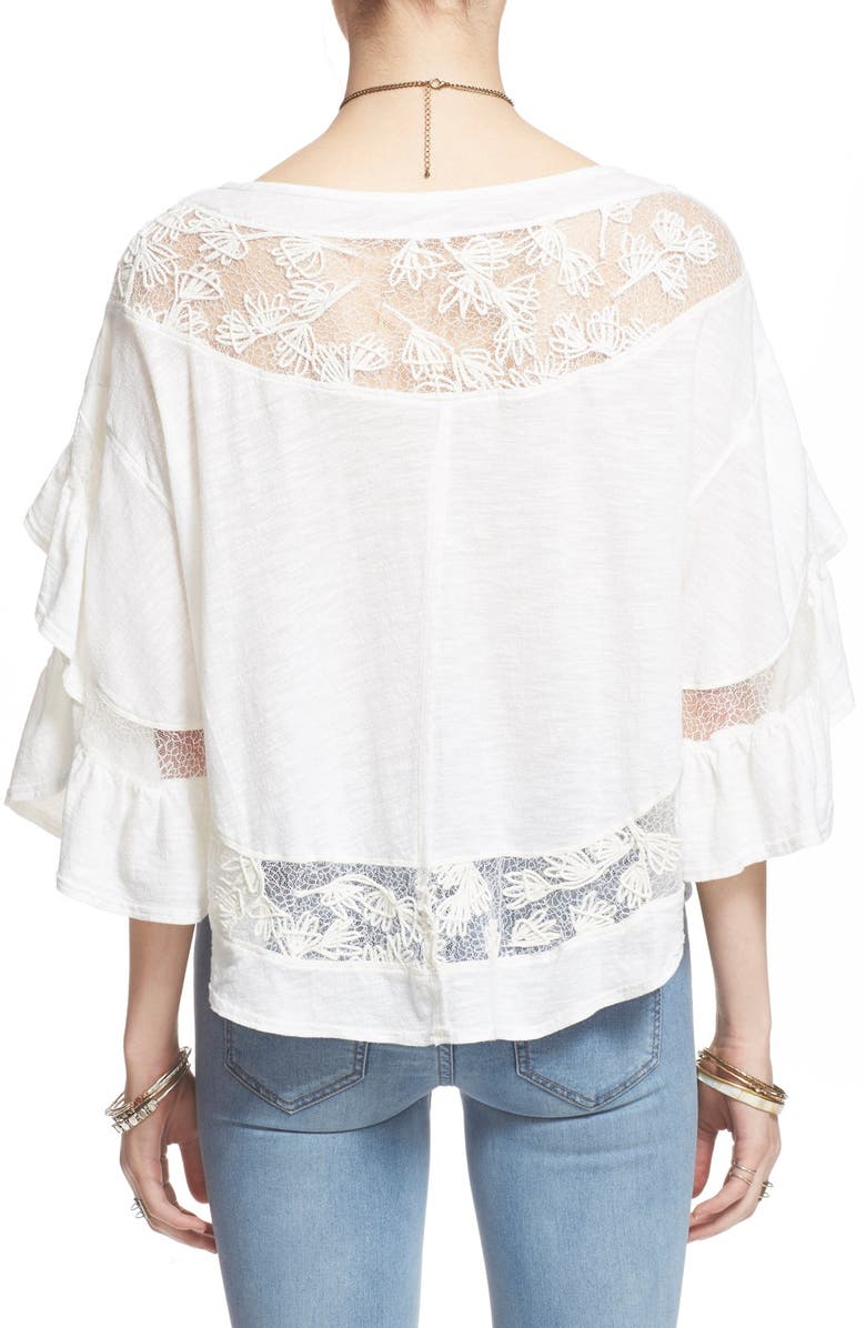 Free People 'Love Affair' Lace Inset Knit Top, Alternate, color,