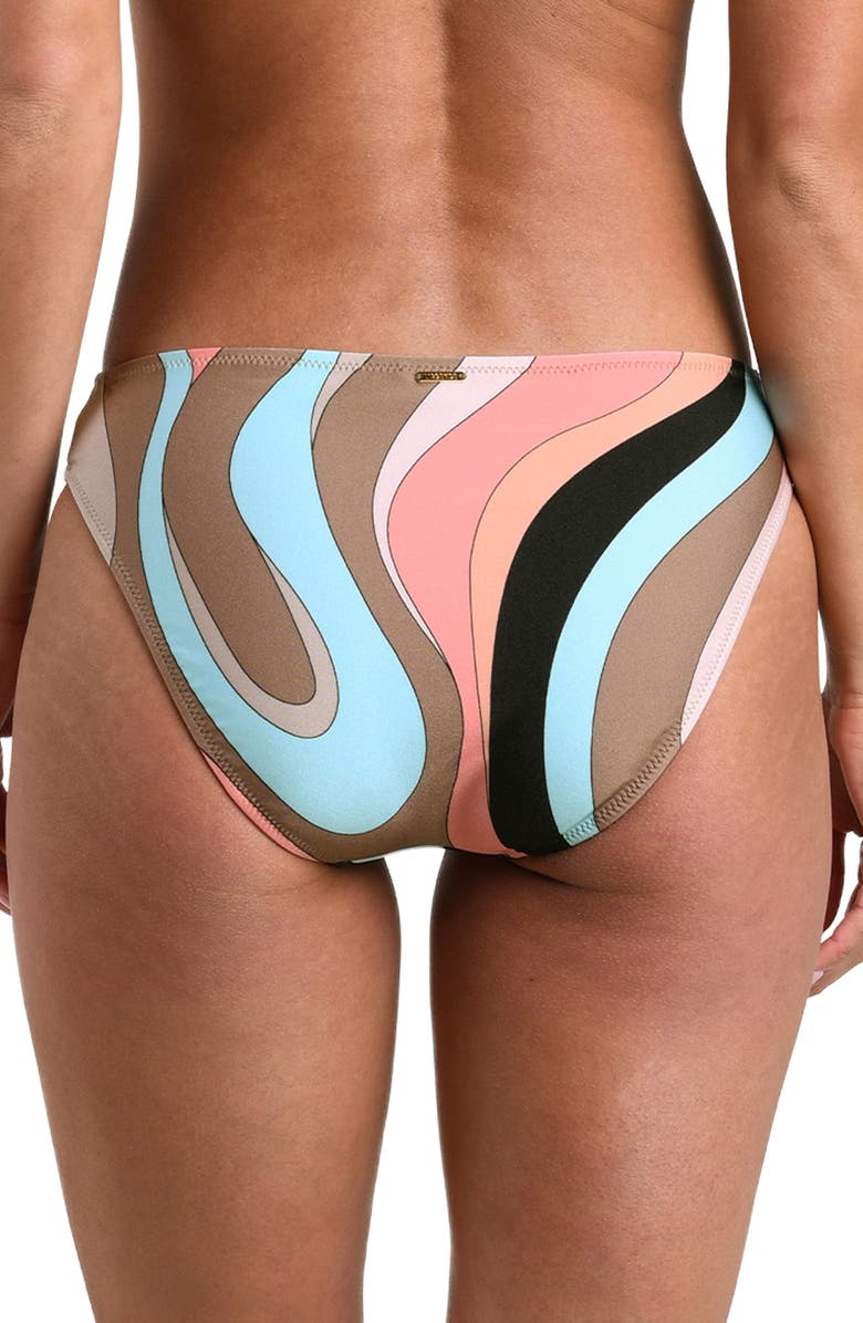 L'AGENCE Nicole Abstract Swirl Bikini Bottoms, Alternate, color, Brown Multi