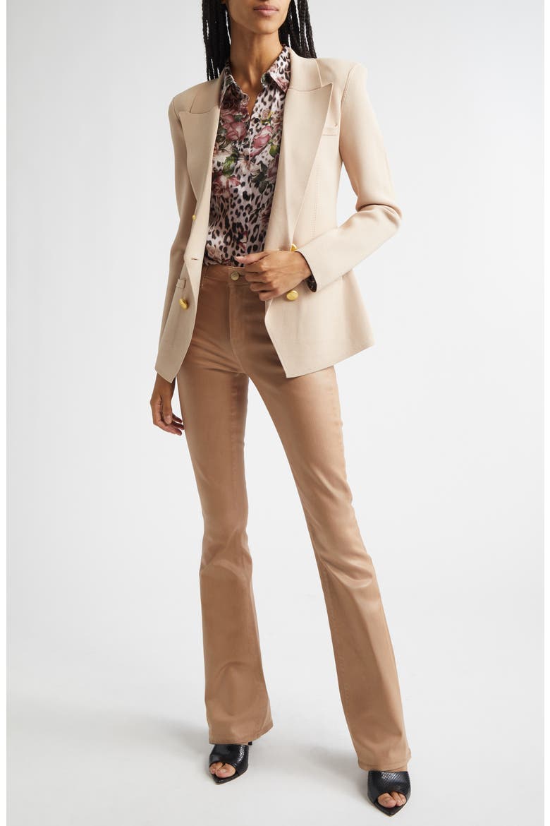 Amelia Knit Blazer, Alternate, color, LIGHT CAPPUCCINO/ GOLD