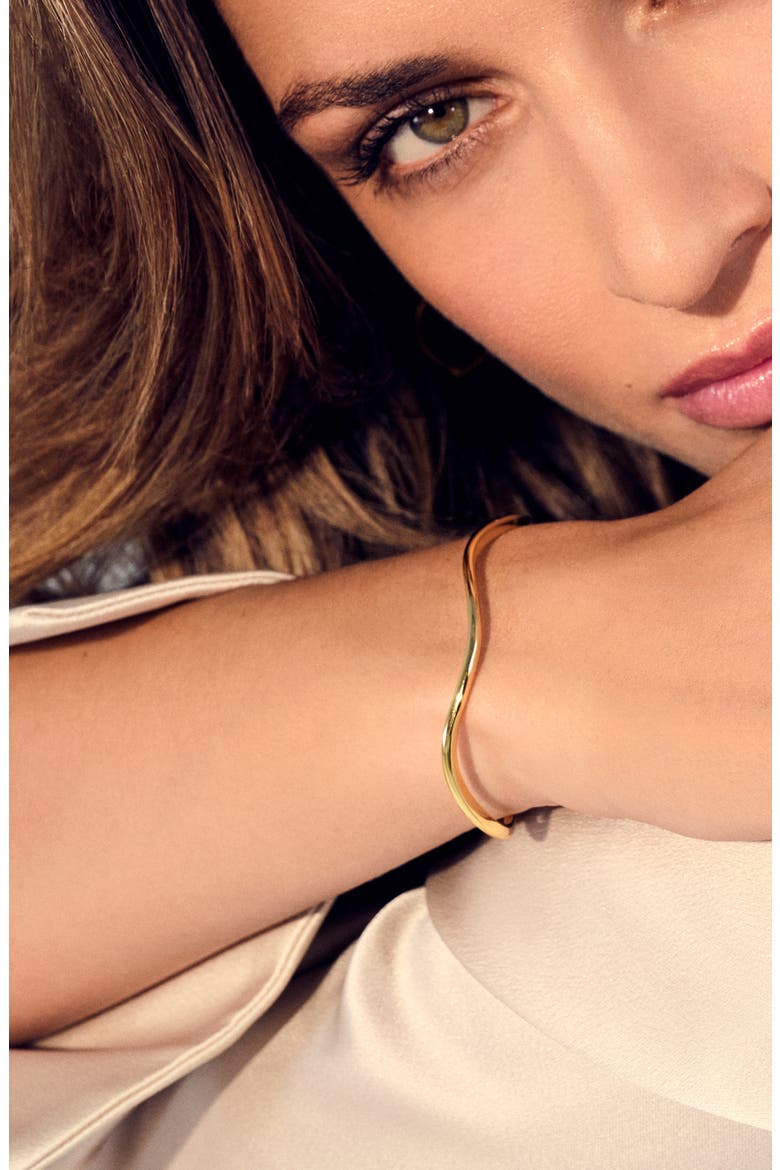 Bangle Ellera Waves Pianura, Alternate, color, 18K Gold Plated