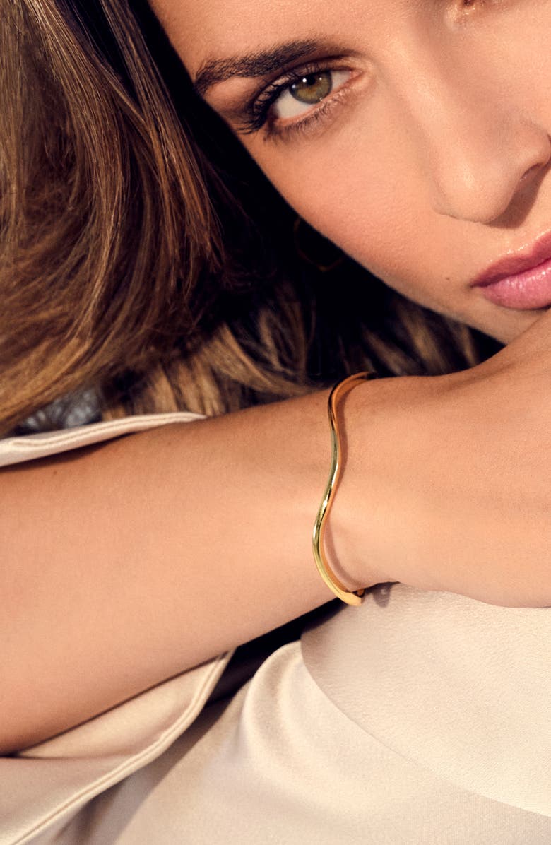 Sif Jakobs Jewellery Bangle Ellera Waves Pianura, Alternate, color, 18K Gold Plated