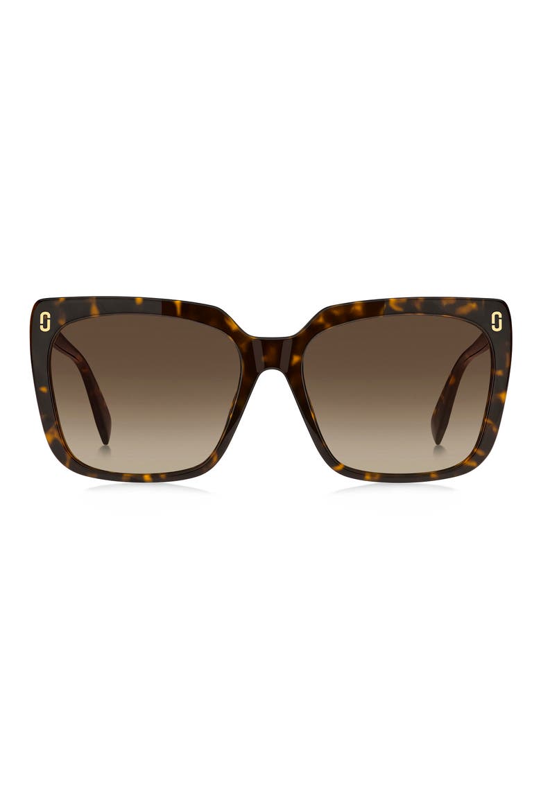 56mm Gradient Square Sunglasses, Main, color, HAVANA/ BROWN SF