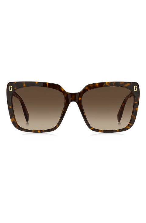 56mm Gradient Square Sunglasses