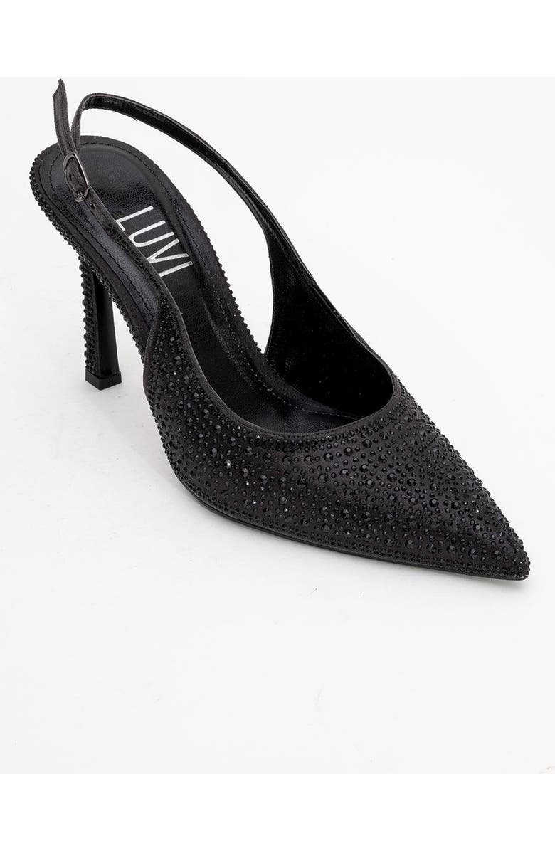 Prologue Shoes Roya Pointed Toe Stiletto Pump, Alternate, color, Black