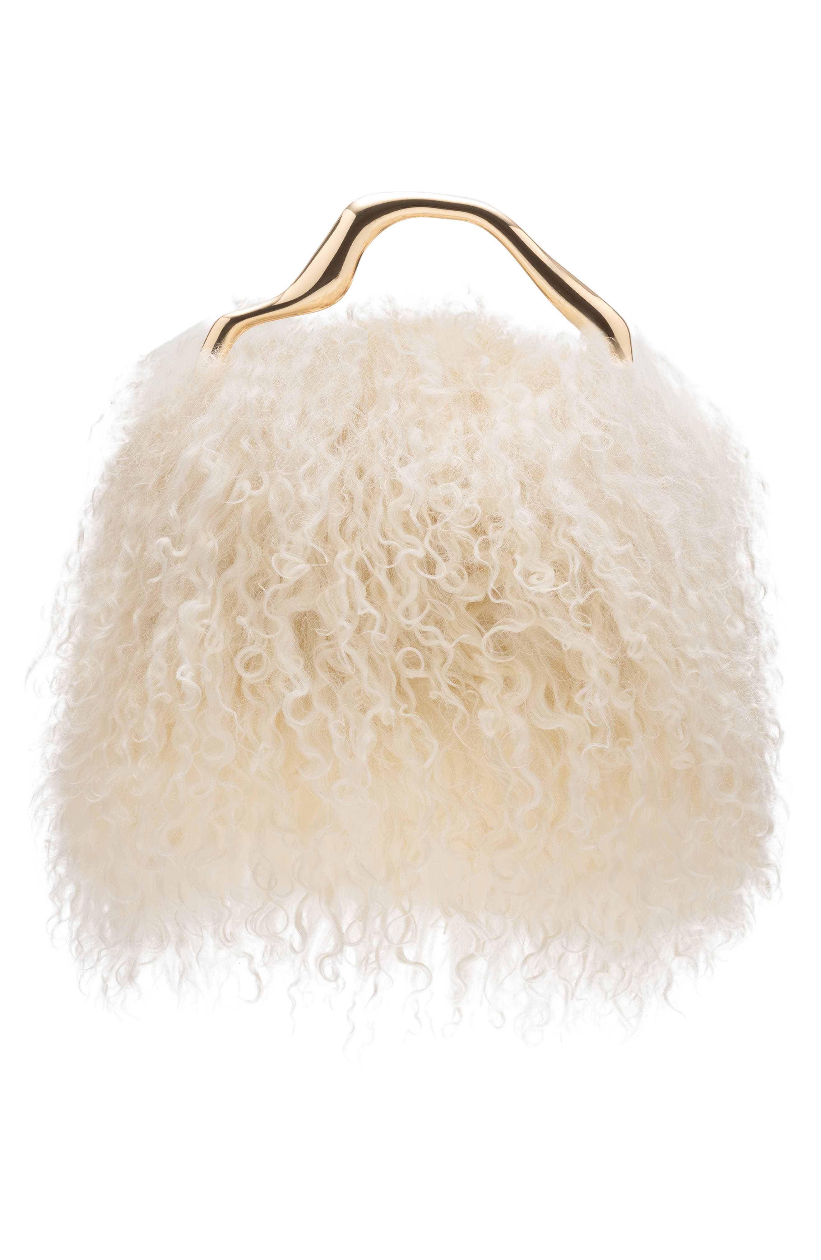 Solene Mini Shearling Top Handle Bag, Alternate, color, NATURAL SHEARLING