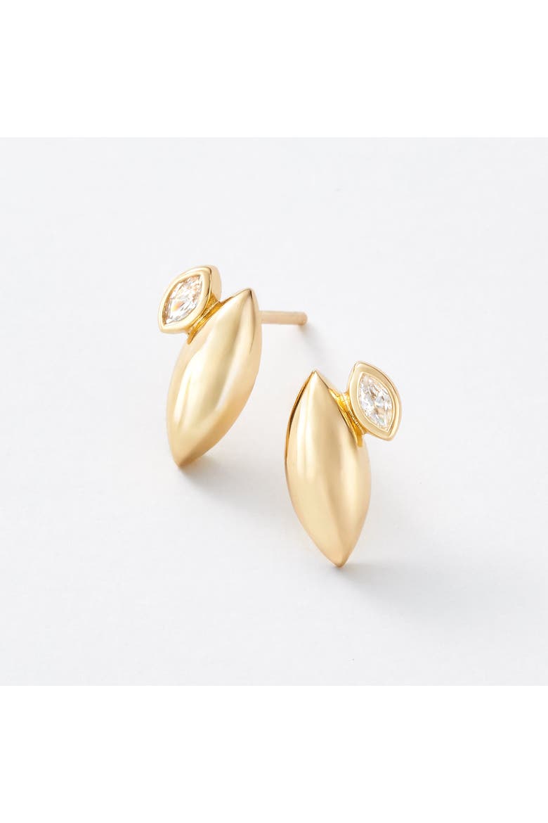 Azalea Gold with Topaz Stud Earrings, Main, color, Gold