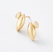 Sara Patino Azalea Gold with Topaz Stud Earrings