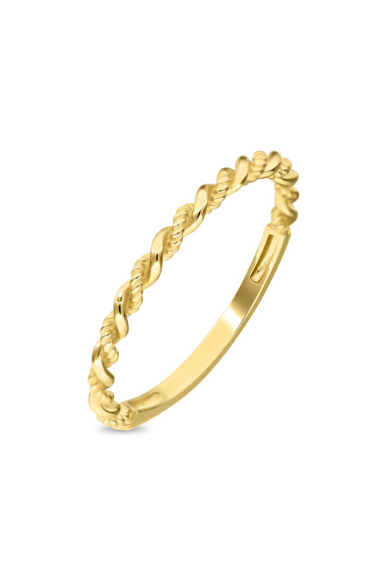 14k Gold Stackable Twisted Ring, Main, color, 14KY