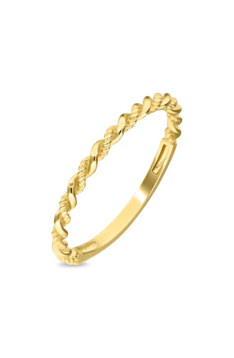 14k Gold Stackable Twisted Ring