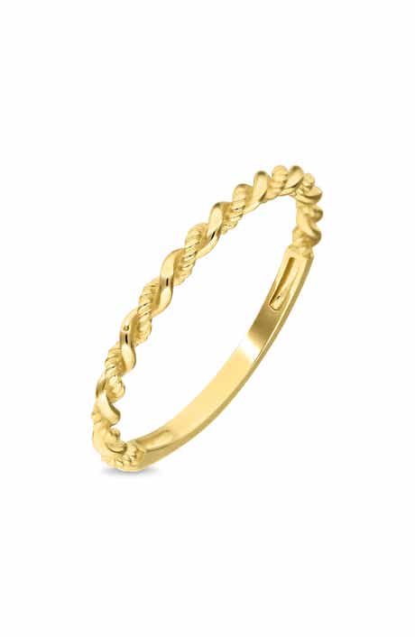 14k Gold Stackable Twisted Ring