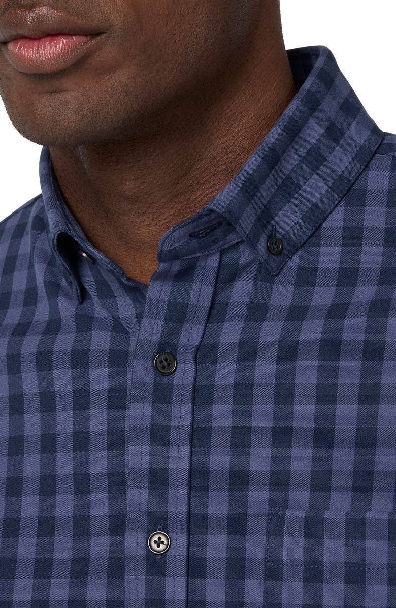 Mizzen+Main City Flannel Trim Fit Plaid Button-Down Shirt, Alternate, color, Navy Hayes Gingham