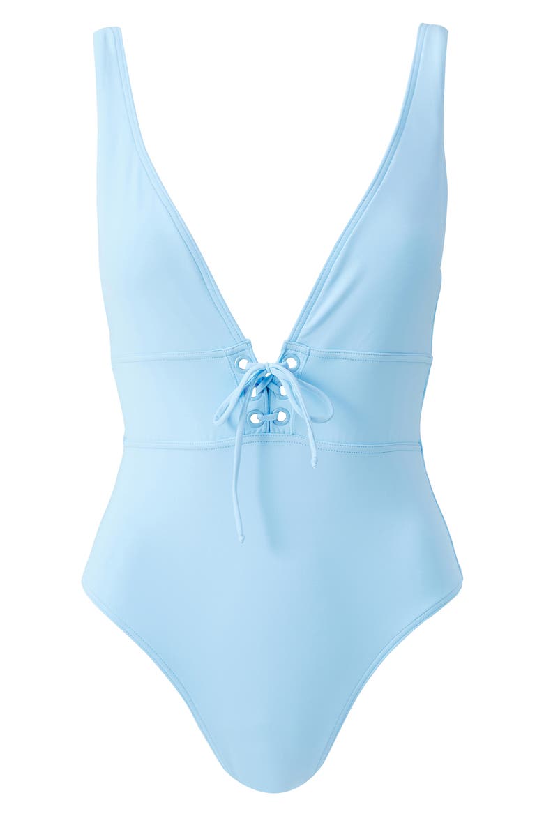 Tortuga Lace-Up One-Piece Swimsuit, Alternate, color, OASIS