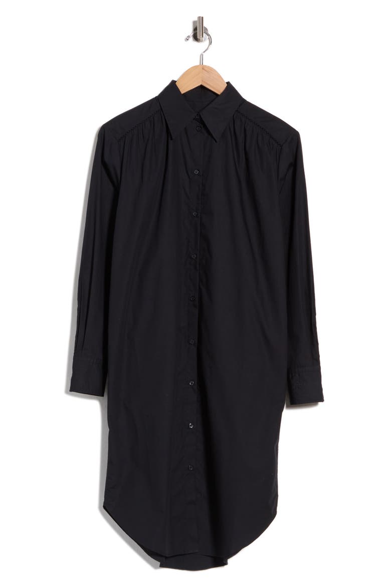 Delegant Long Sleeve Shirtdress, Main, color, BLACK