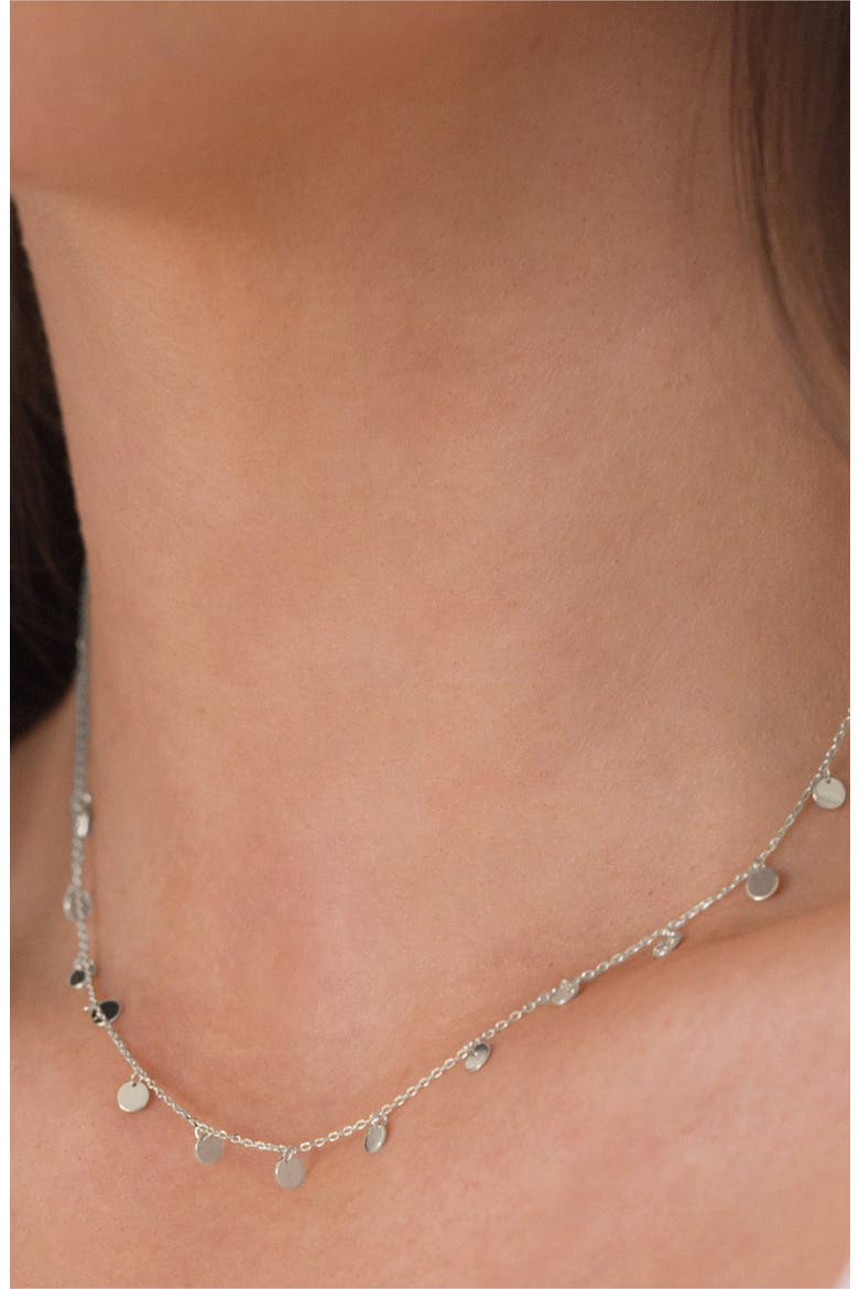 Sterling Silver 18k Gold Plated Katy Necklace Charm Dainty Trendy, Alternate, color, Silver