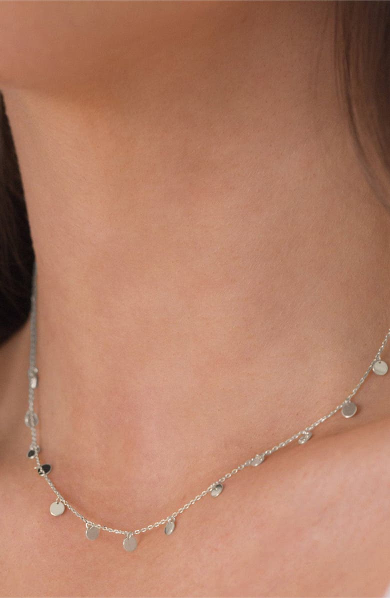 Bearfruit Jewelry Sterling Silver 18k Gold Plated Katy Necklace Charm Dainty Trendy, Alternate, color, Silver